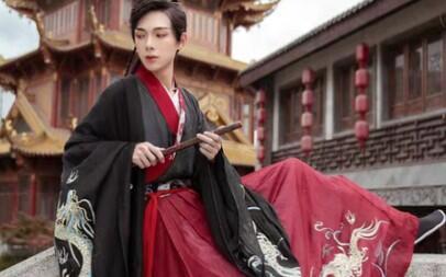 明星网红穿汉服图片男装,明星网红演绎汉服男装风采